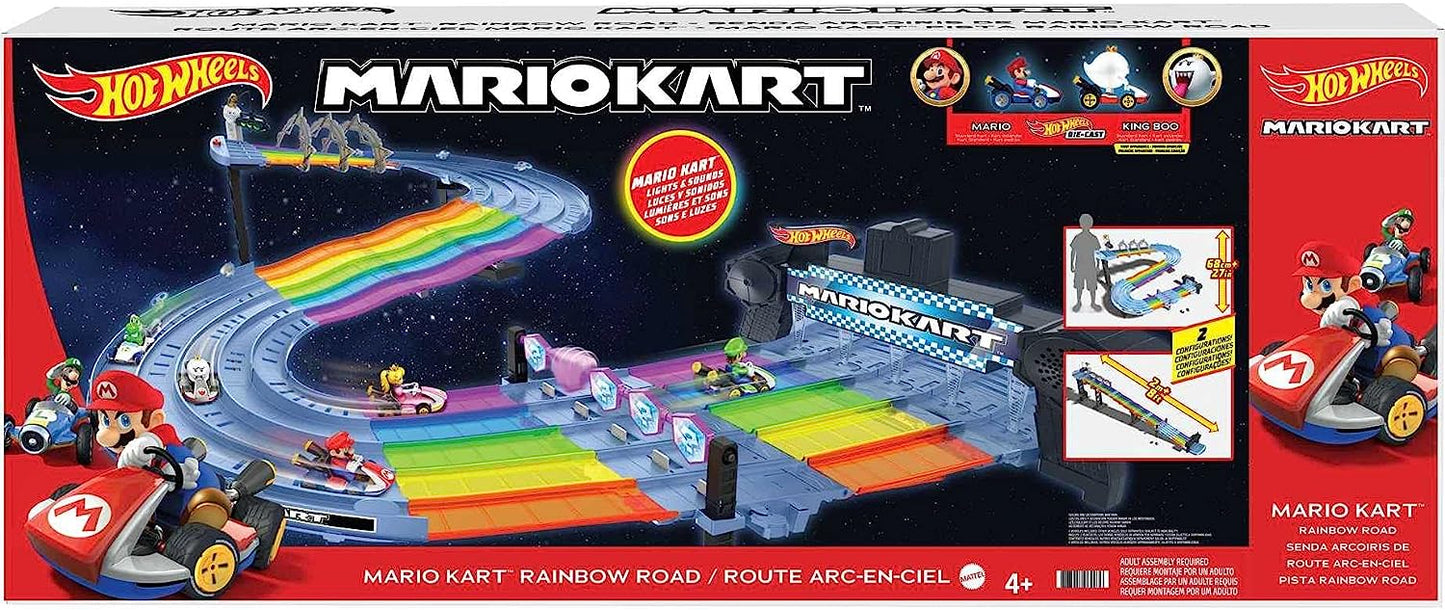 Hot Wheels Mario Kart Rainbow Road Raceway 8-Foot Track Set
