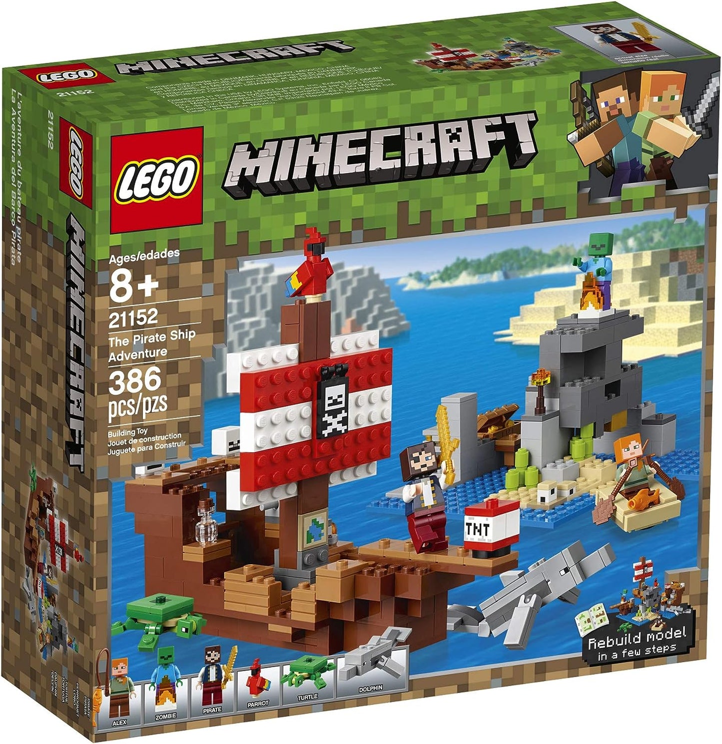 LEGO 21152 Minecraft The Pirate Ship Adventure 386 Pieces (Discontinued)